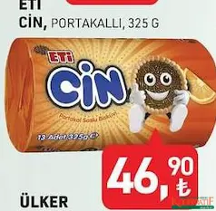 ETİ CİN PORTAKALLI BİSKÜVİ 325 G ETİ CİN PORTAKALLI BİSKÜVİ 325 G